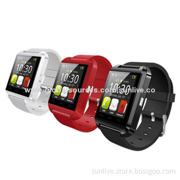 U8 smart Bluetooth watch, works w/ iPhone/Android mobile phone, with anti-lost waterproof function